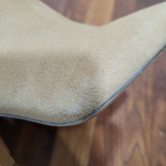 Banana Republic Knee High Tall Suede Slouchy Tan Heeled Boots Size 7 - Picture 11 of 13